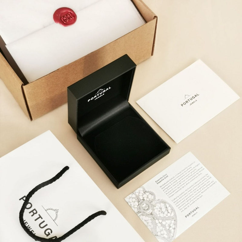 Anel Solitário Rectangular Cristal de Rocha em Prata e Ouro