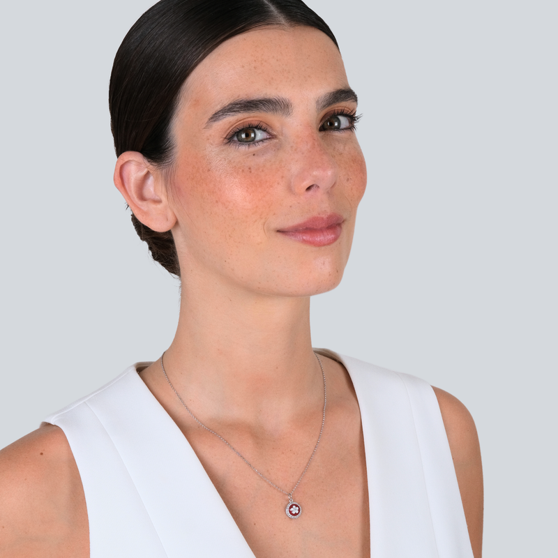 Colar Caramujo Vermelho em Prata