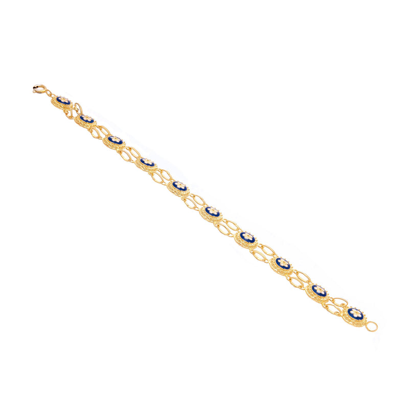 Pulseira Caramujos em Prata Dourada