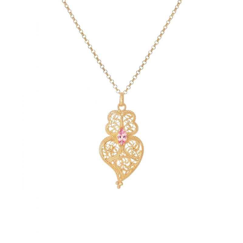 Collier Cœur de Viana Rose en Argent Plaqué Or
