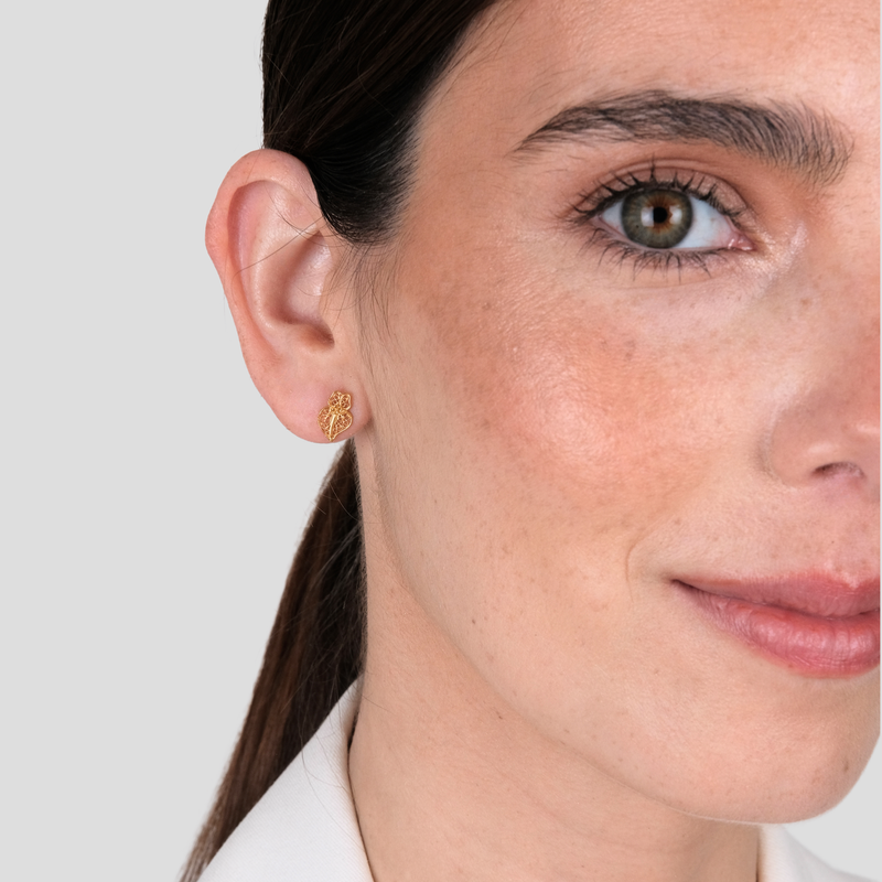 Brincos Coração de Viana XXS em Ouro 9Kt