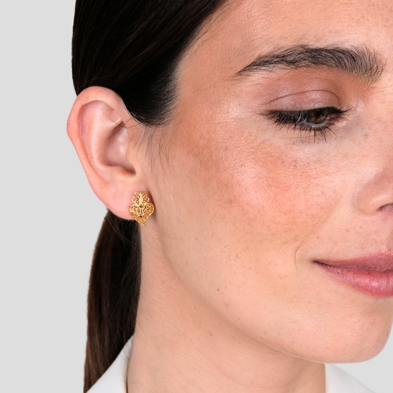 Conjunto Coração de Viana XS em Ouro 9Kt