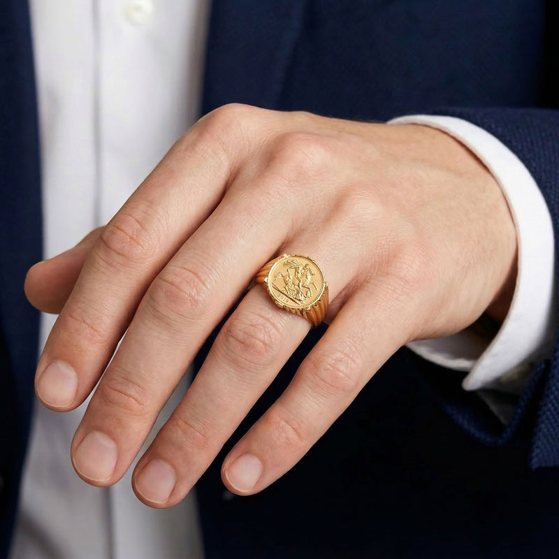 Ring Meia Libra aus Vergoldetem Silber