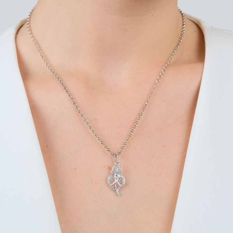 Collier Coeur de Viana 2,5cm en Argent