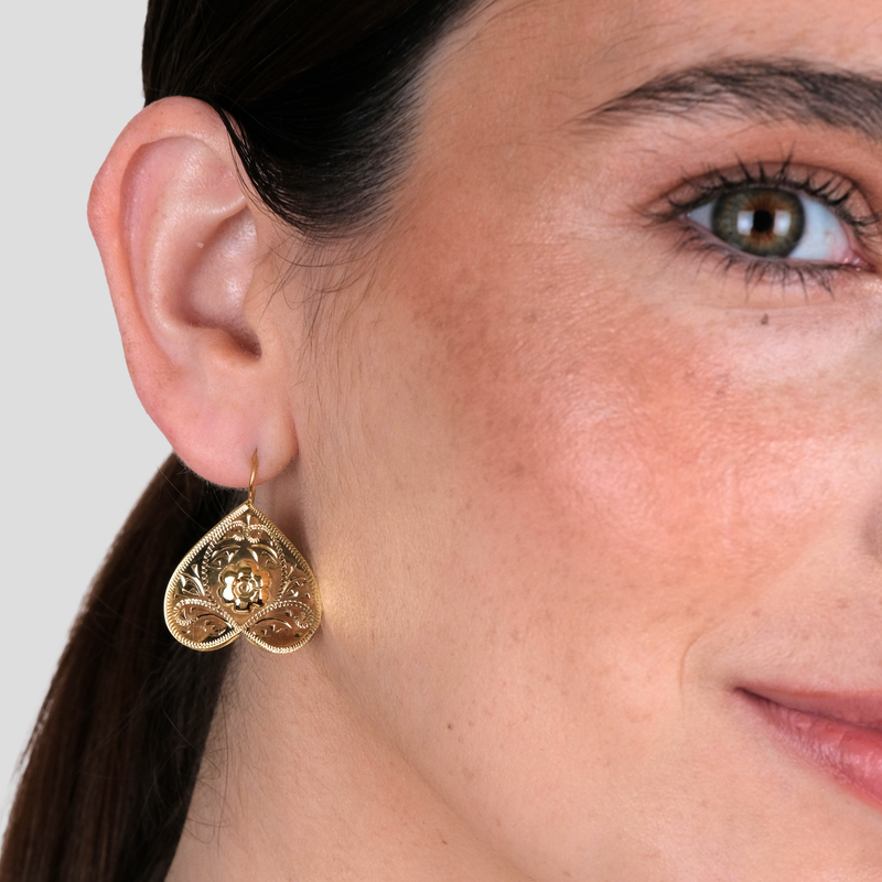 Earrings Rosa Amélia in Gold Plated Silver
