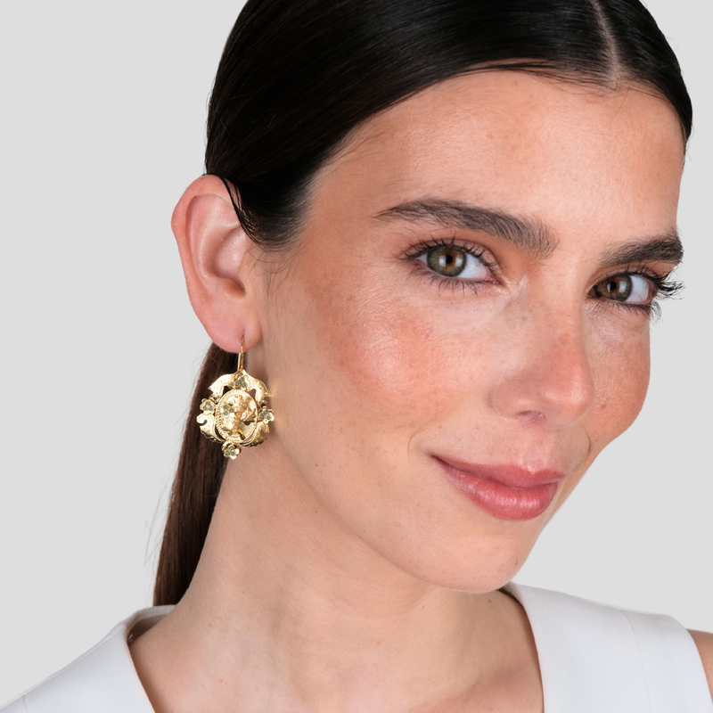 Earrings Grasshopper in Gold Plated Silver