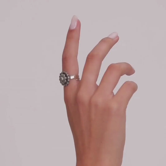 Ring Pinecone Marcasites in Silver