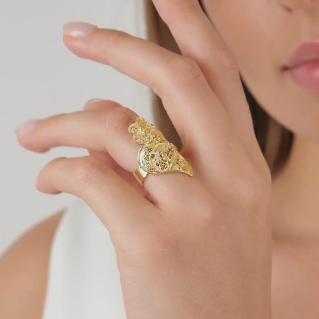 Ring Heart of Viana in Gold Plated Silver