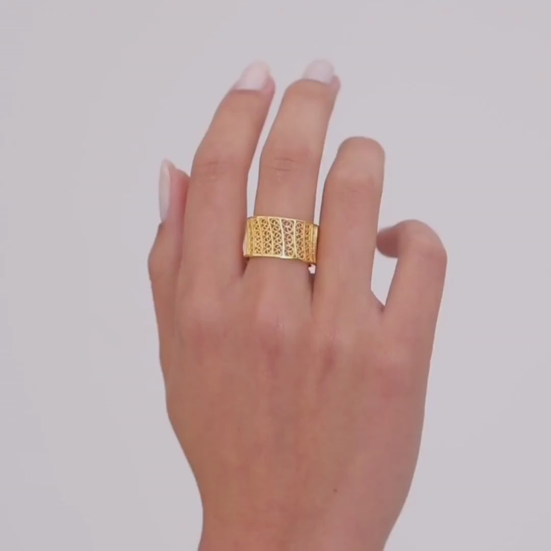 Ring Circles in Gold Plated Silver