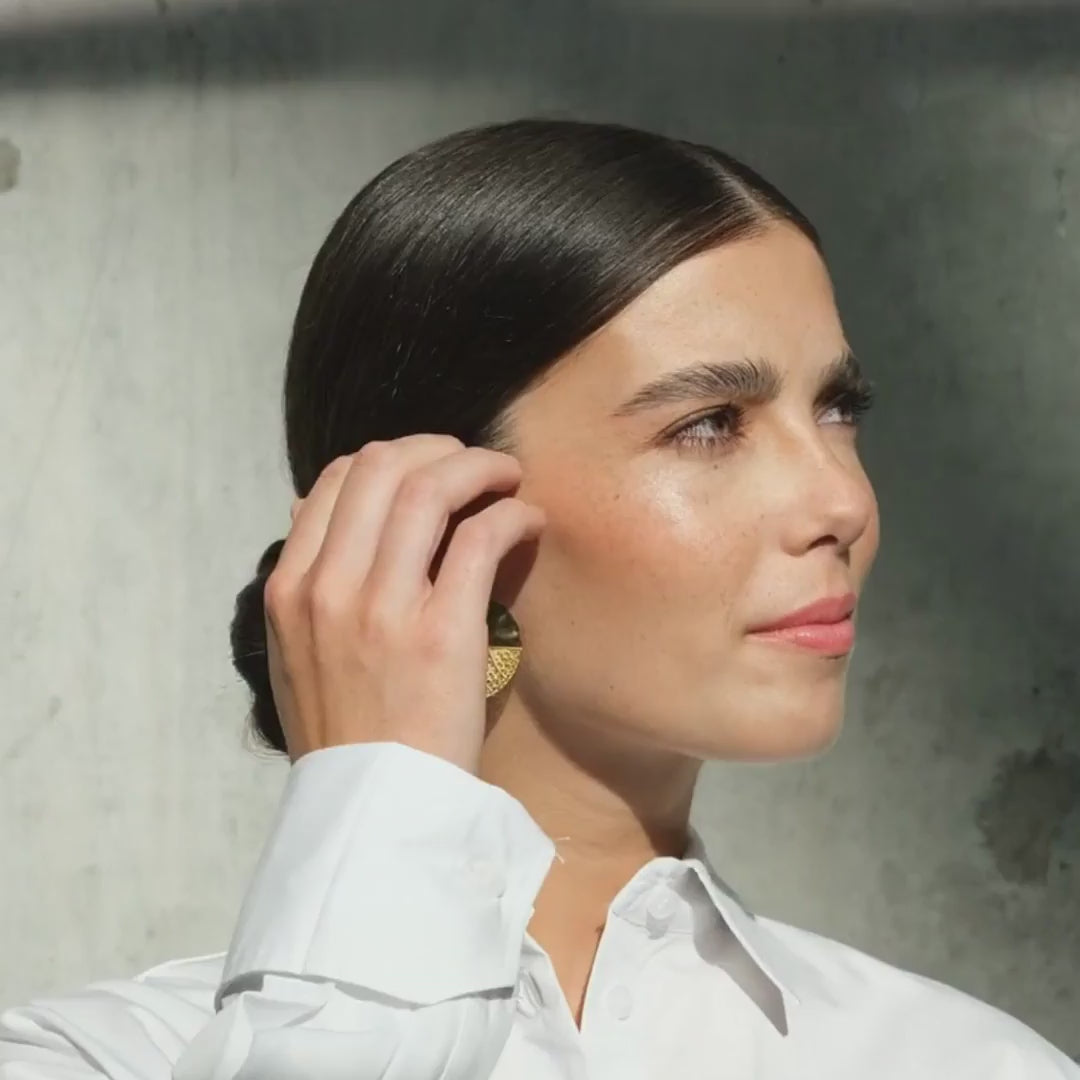 Earrings Circles Articulated XL in Gold Plated Silver