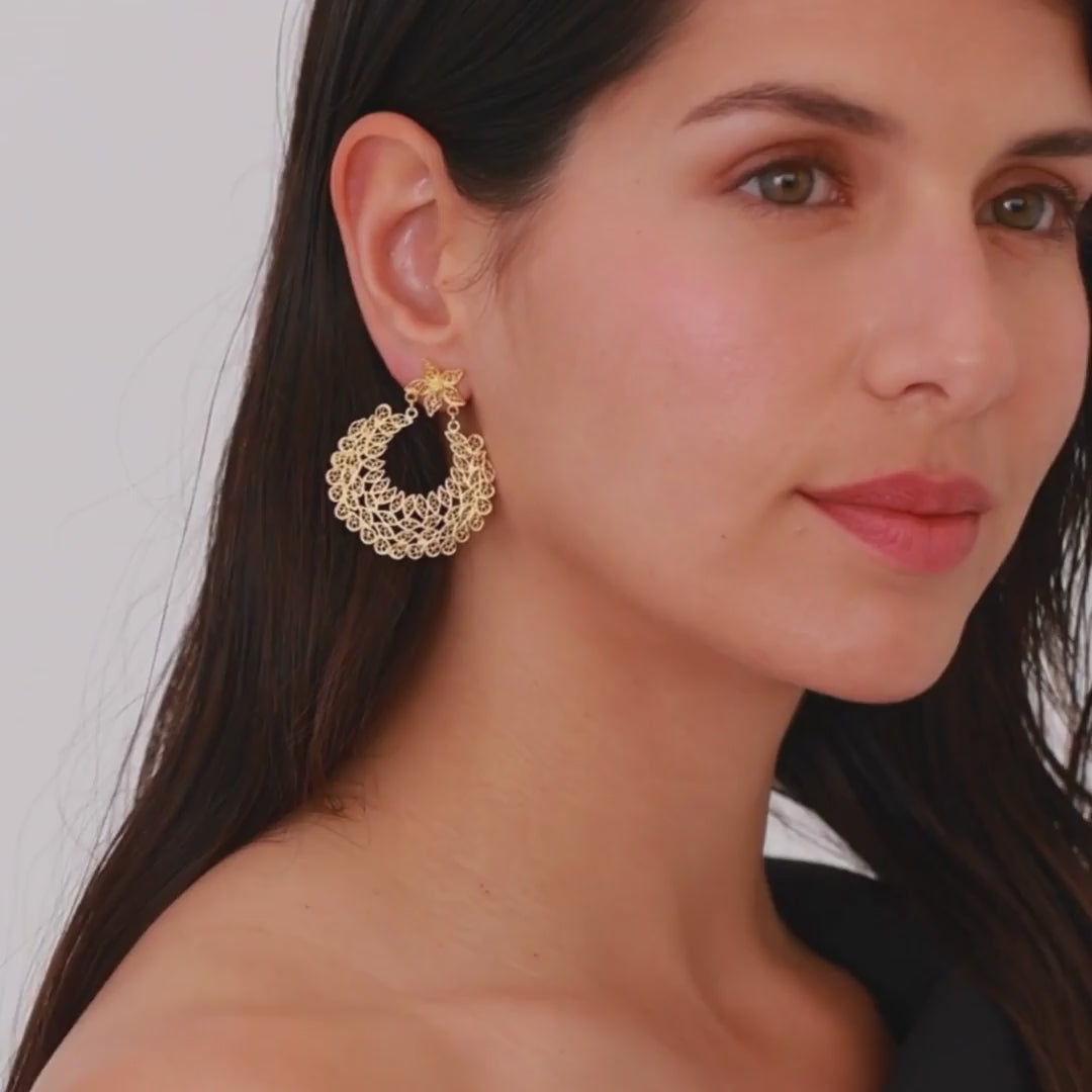 Earrings Ciclo in Gold Plated Silver