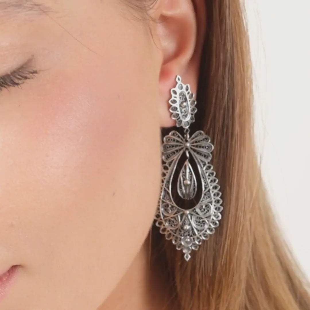 Earrings Princess Icon in Silver