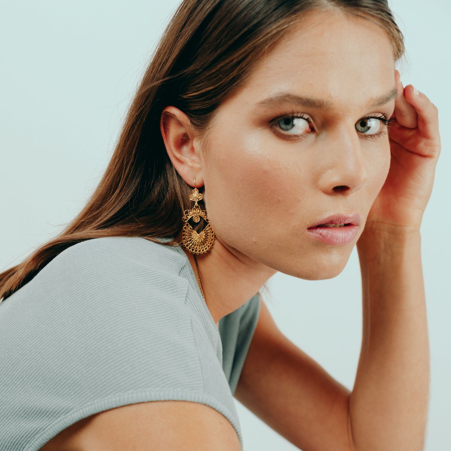 Earrings Arrecadas 5,0cm in Gold Plated Silver Earrings Arrecadas 5,0cm in Gold Plated Silver