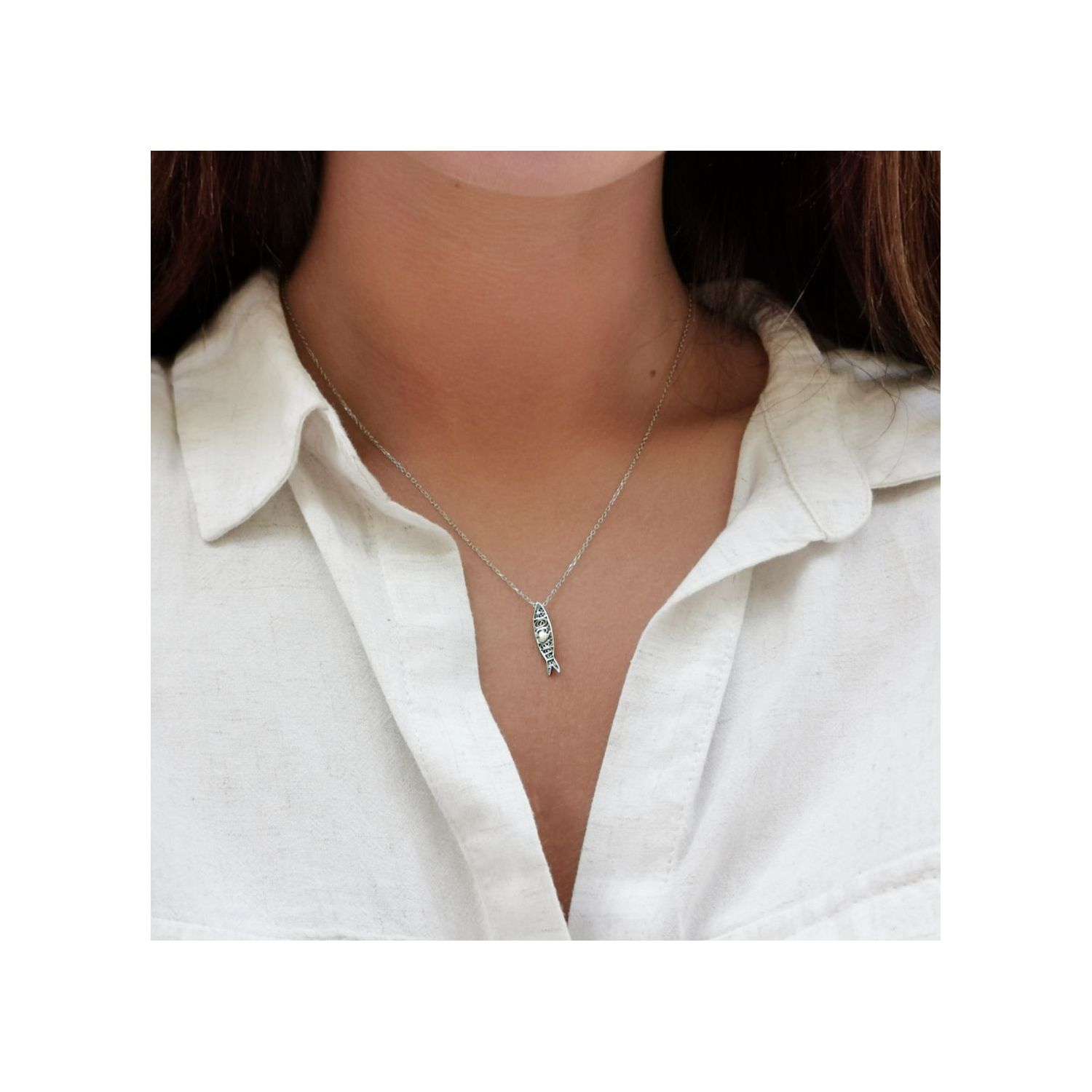 Necklace Sardine in Silver Necklace Sardine in Silver