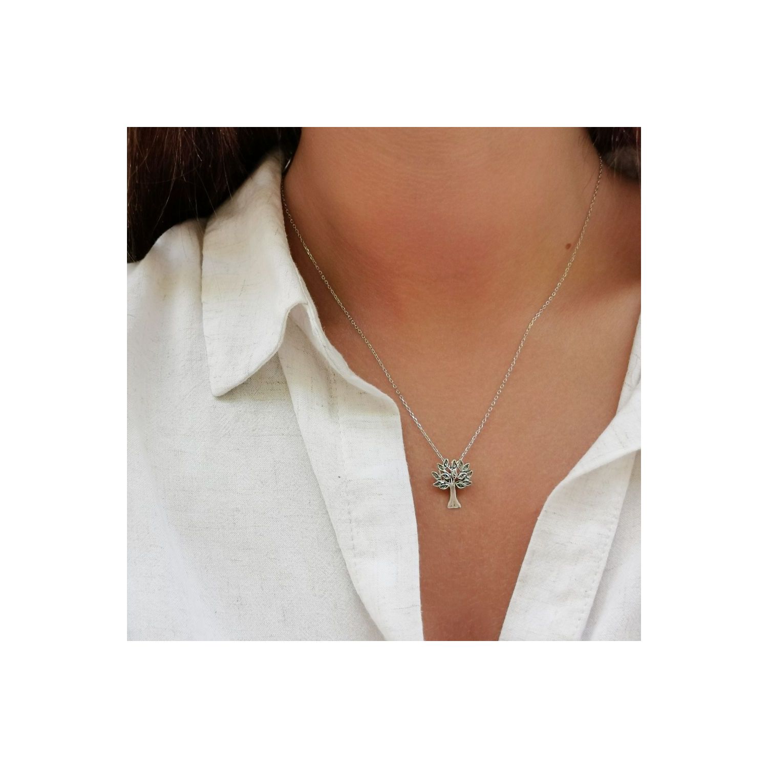 Necklace Cork Oak in Silver Necklace Cork Oak in Silver