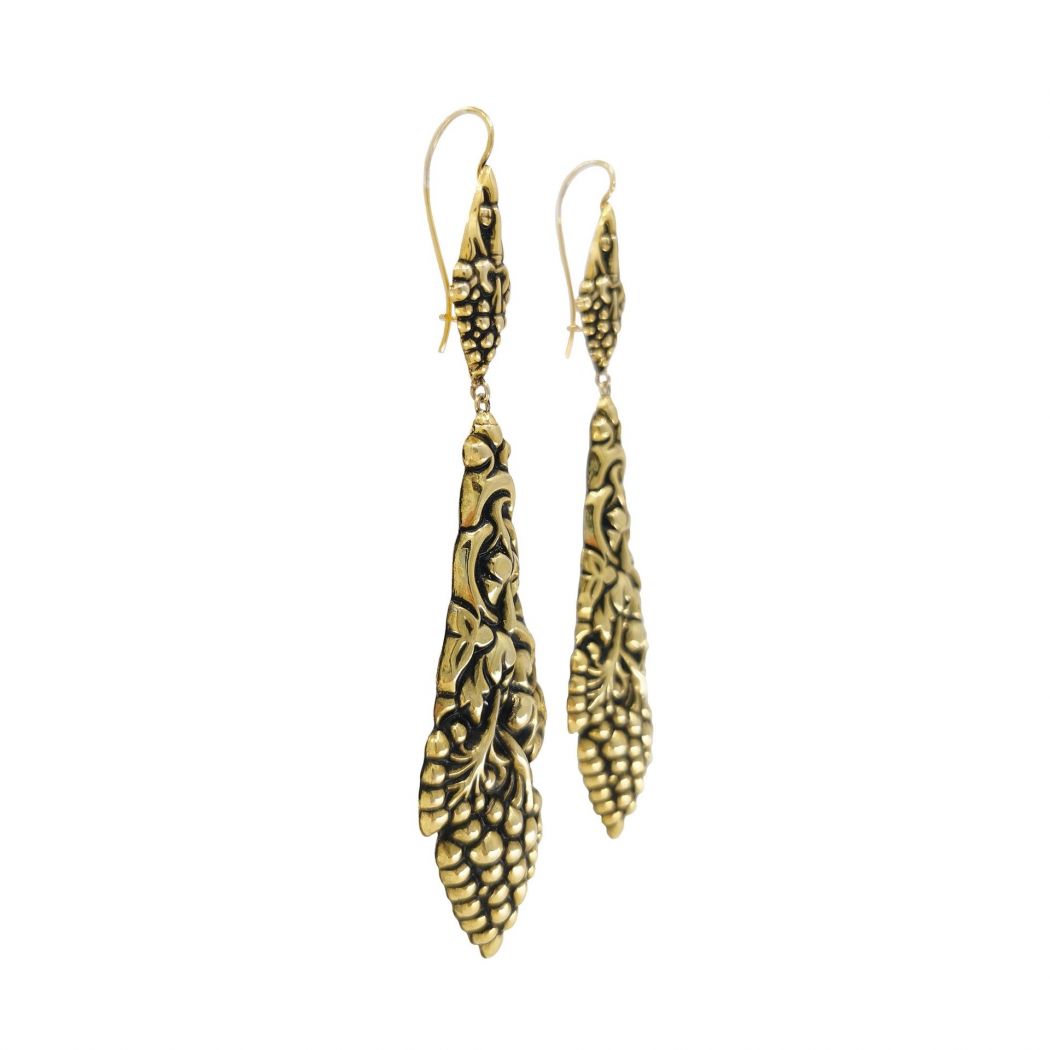 Earrings Baroque Grapes XL in Gold Plated Silver 
