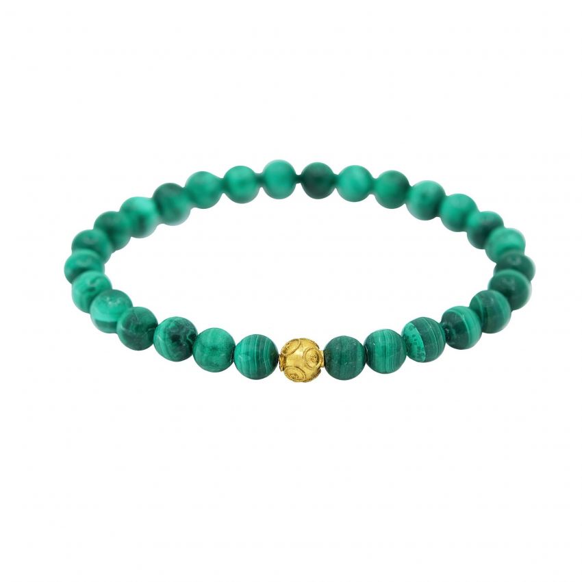Bracelet Conta in 19,2Kt Gold with Malachite 