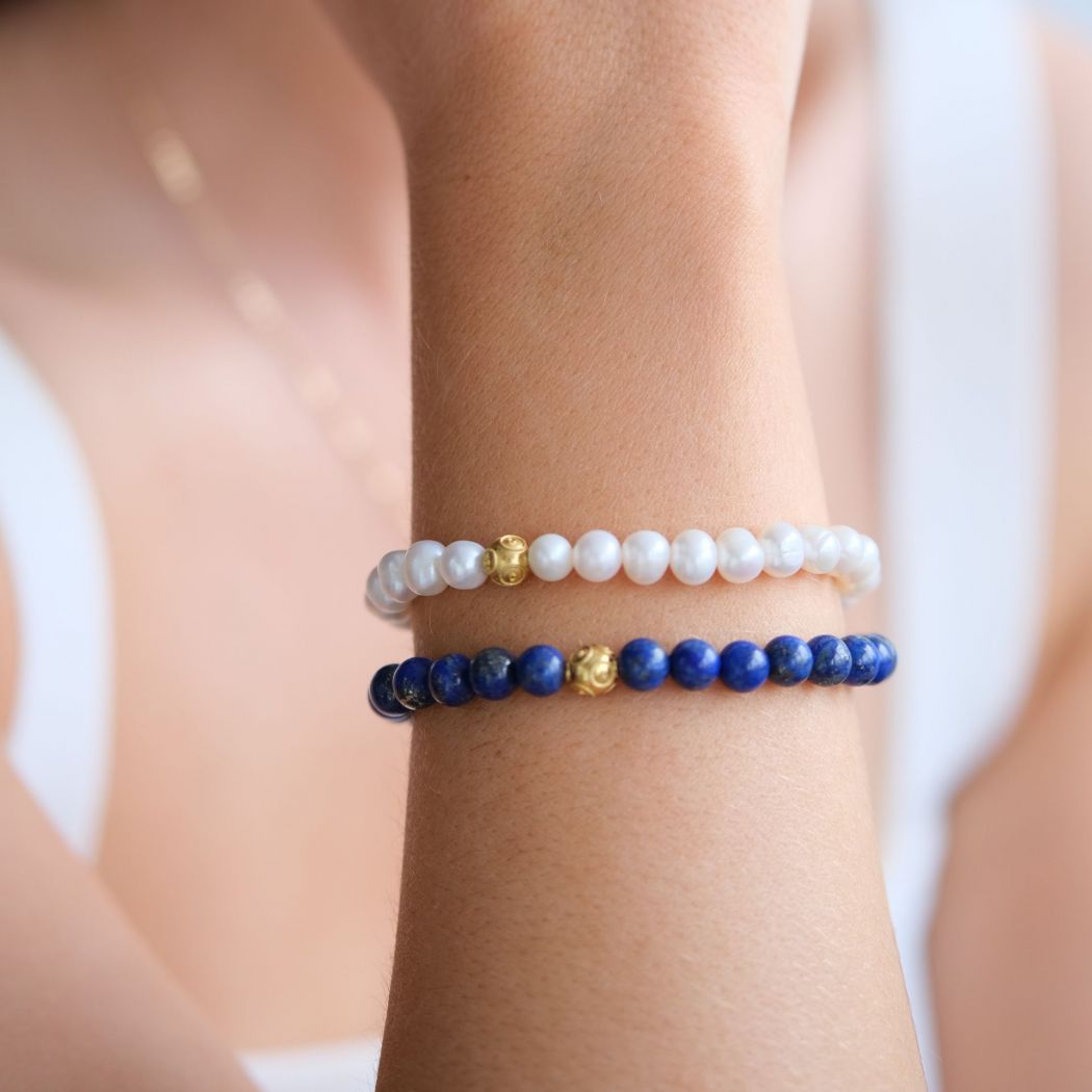 Bracelet Conta in 19,2Kt Gold with Lapis lazuli 