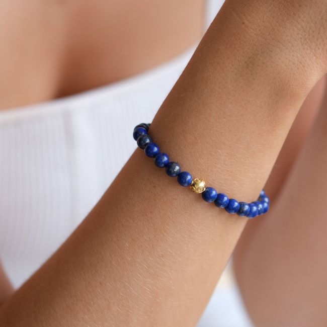 Bracelet Viana's Conta in 19,2Kt Gold with Lapis Lazuli 