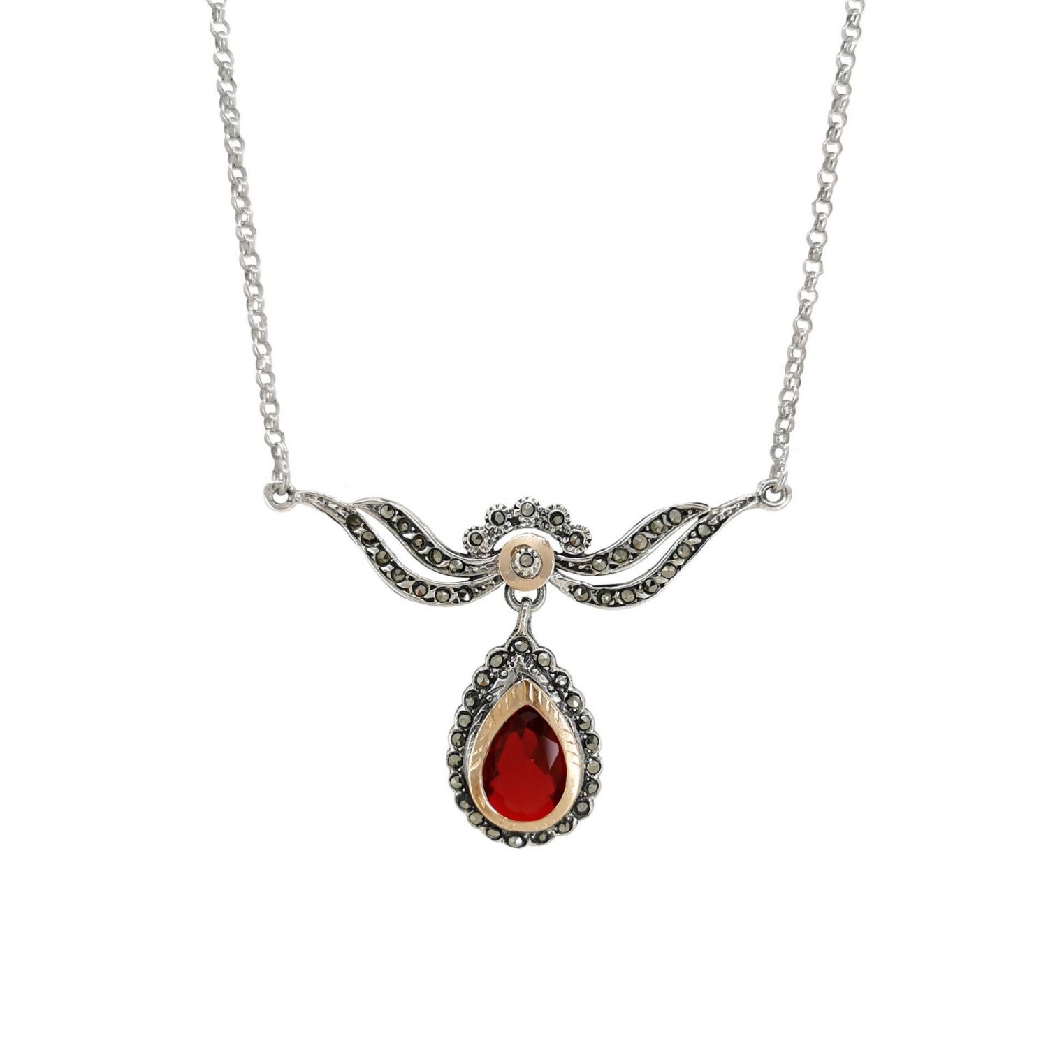 Necklace Tiara Red in Silver and Gold Necklace Tiara Red in Silver and Gold