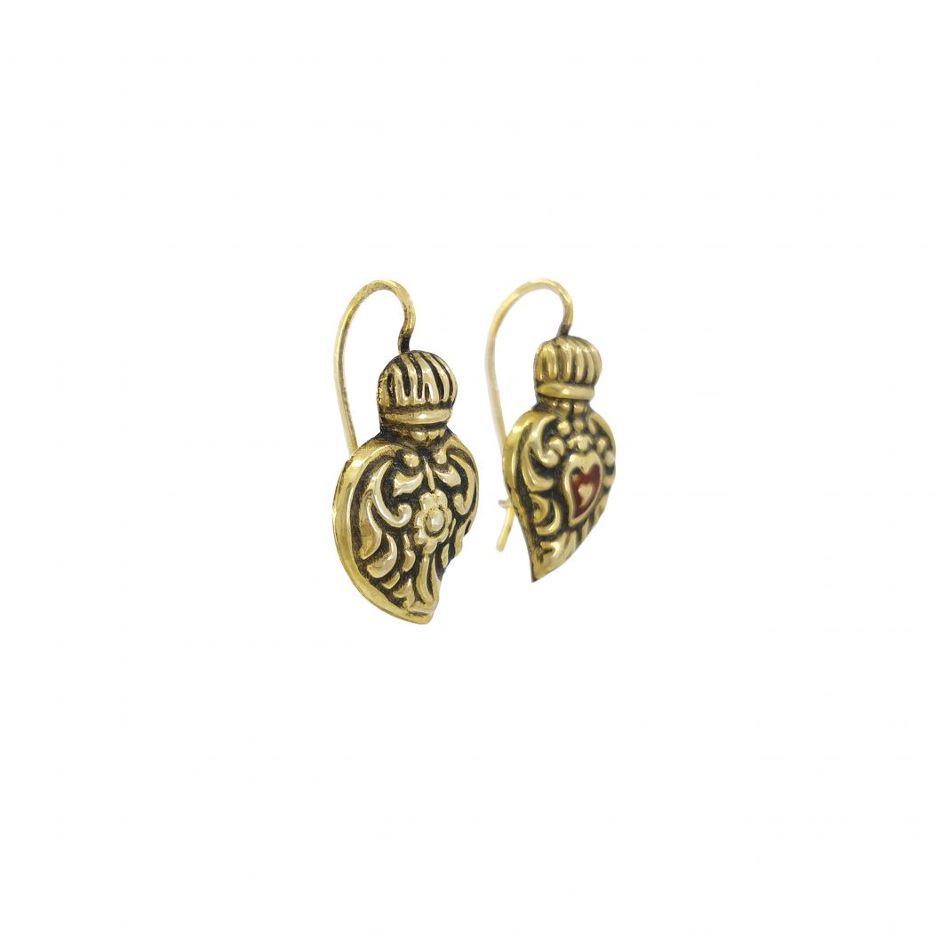 Earrings Baroque Heart of Viana S in Gold Plated Silver 