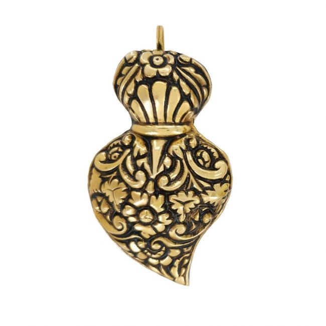 Pendant Baroque Heart of Viana XL in Gold Plated Silver 