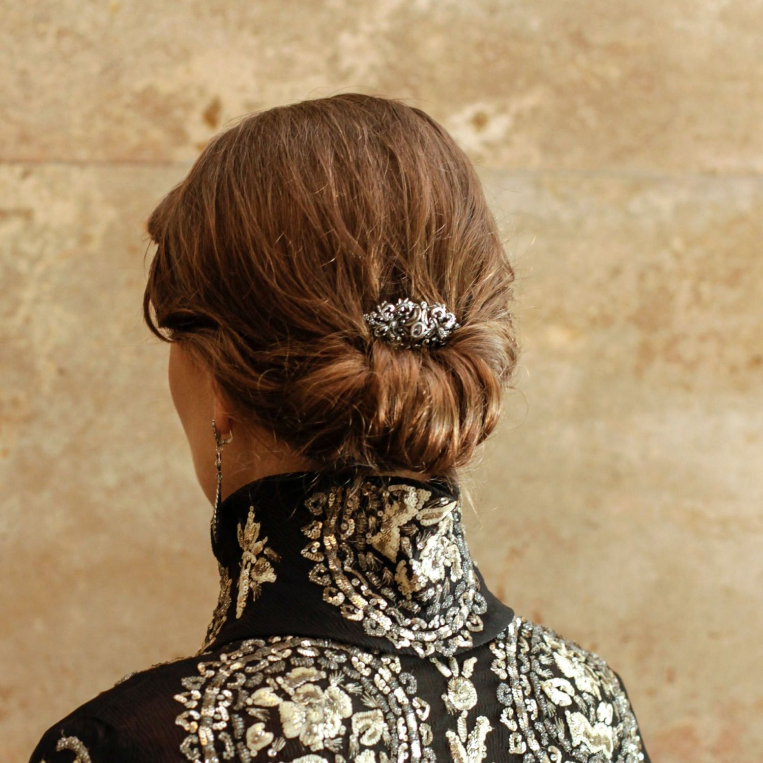 Travessa de cabelo com Marcassites em Prata Travessa de cabelo com Marcassites em Prata