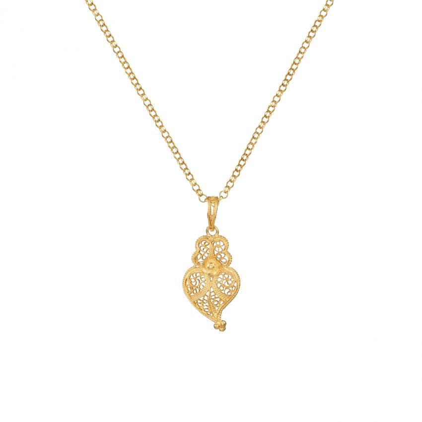 Necklace Heart of Viana 2,5cm in Gold Plated Silver 