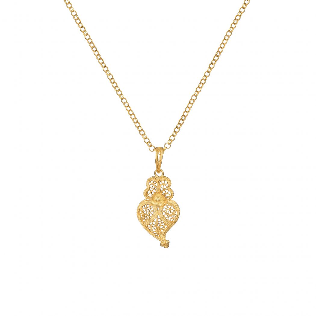 Necklace Heart of Viana 2,5cm in Gold Plated Silver 