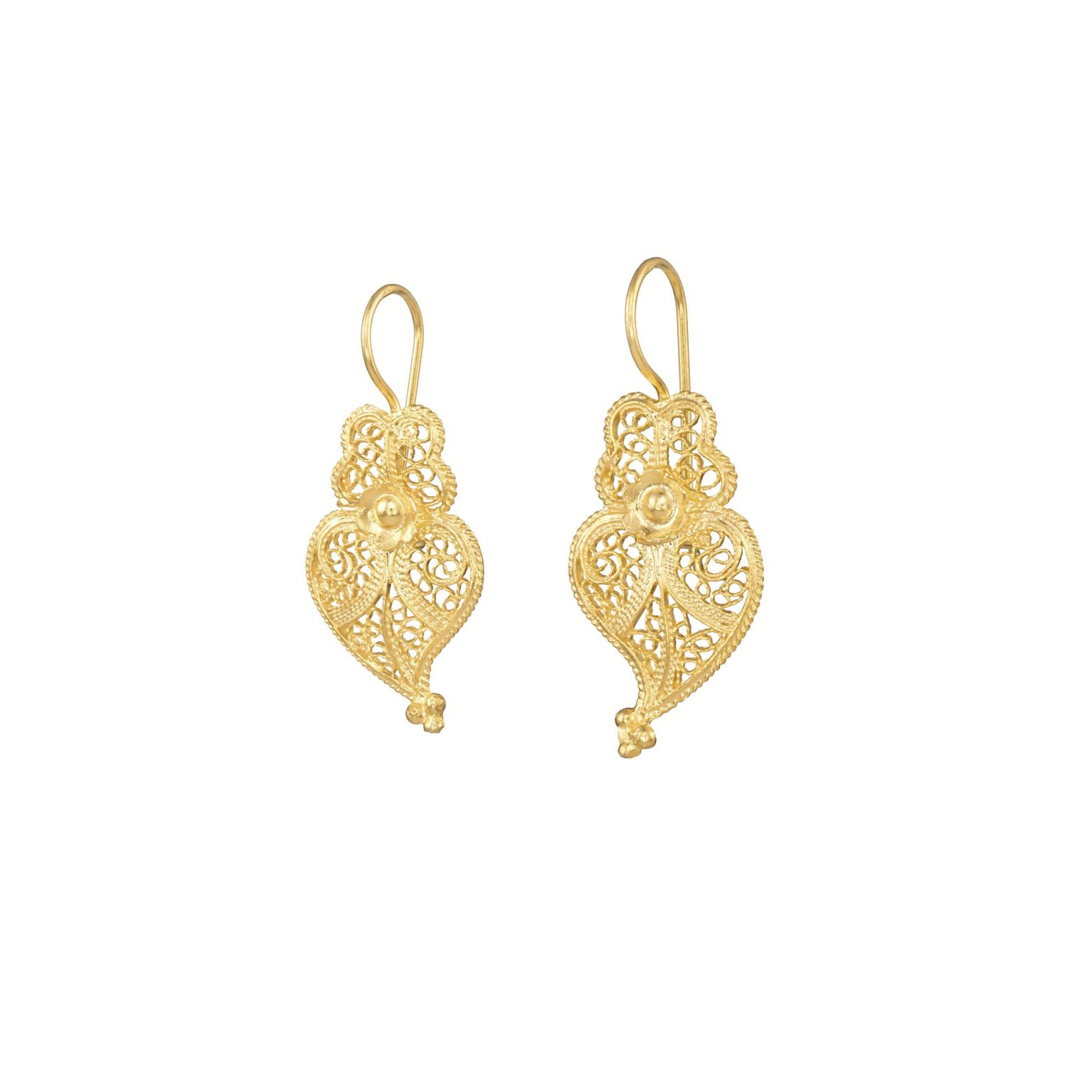 Earrings Heart of Viana 2,5cm in Gold Plated Silver 