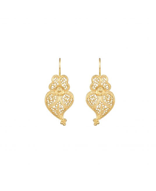 Earrings Heart of Viana 2,5cm in Gold Plated Silver 