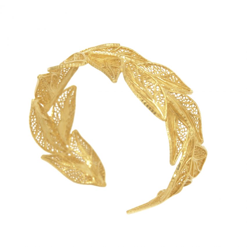 Bracelet Leaves in Gold Plated Silver 