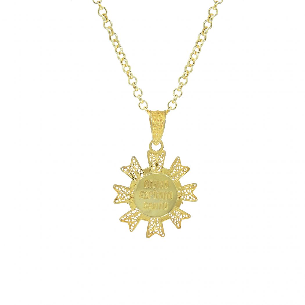 Necklace Holy Spirit Filigree in Gold Plated Silver 