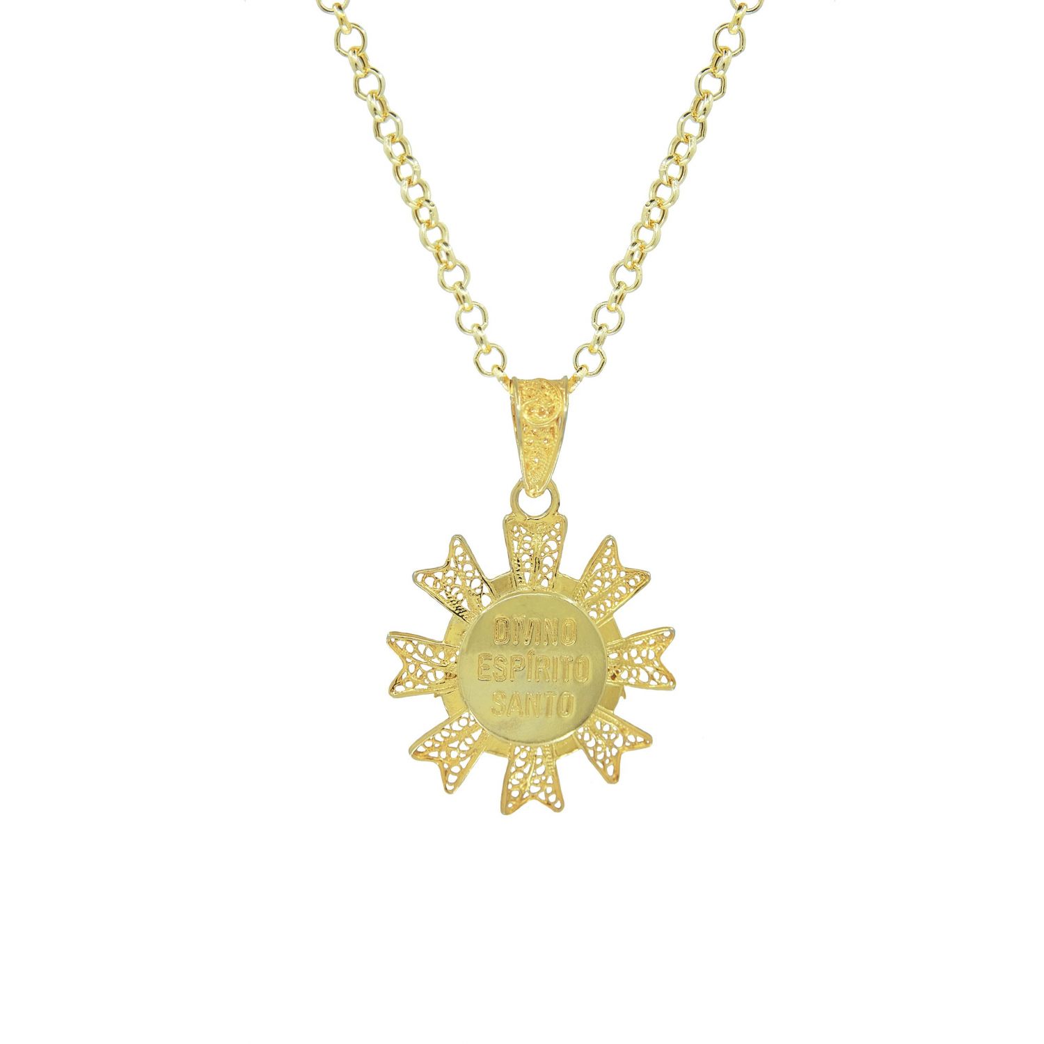Necklace Holy Spirit Filigree in Gold Plated Silver Necklace Holy Spirit Filigree in Gold Plated Silver