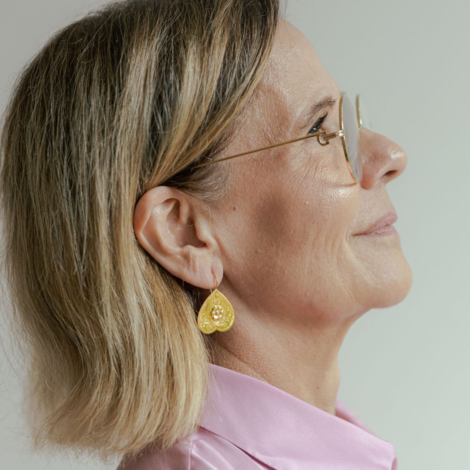 Pendientes Rosa Amélia de Plata Bañada en Oro Pendientes Rosa Amélia de Plata Bañada en Oro