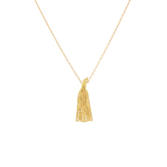 Necklace Our Lady of Fátima in 9Kt Gold 