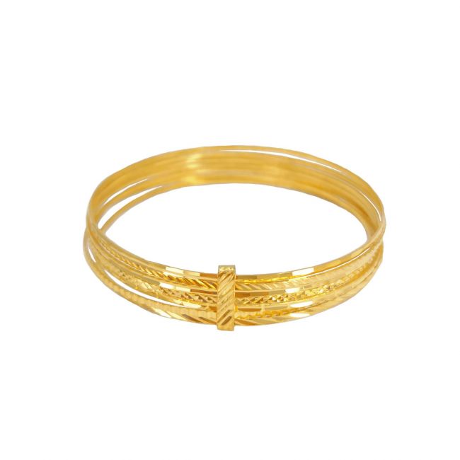 Bracelet Seven Bangles in Gold Plated Silver 