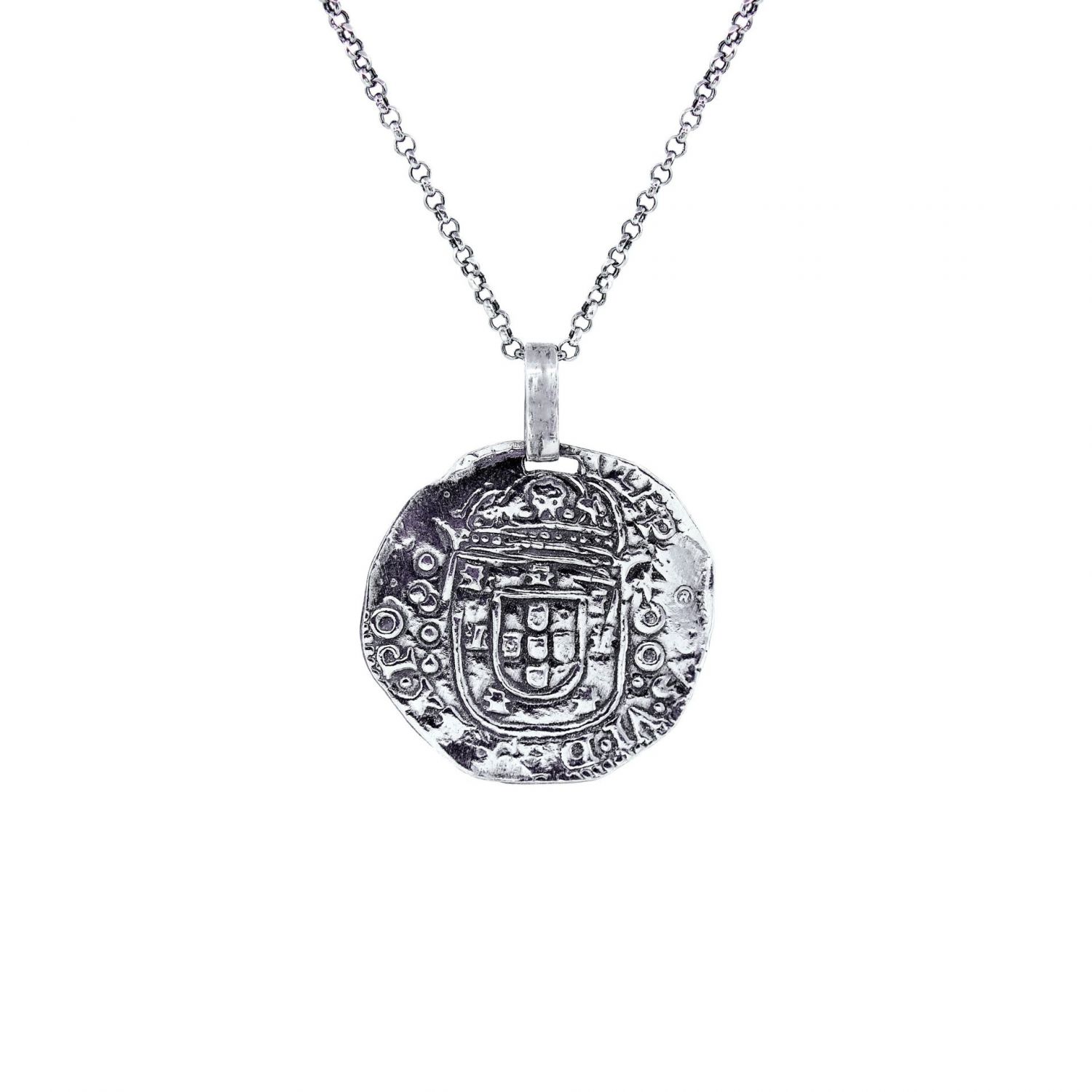 Necklace Cruzado Coin in Silver Necklace Cruzado Coin in Silver