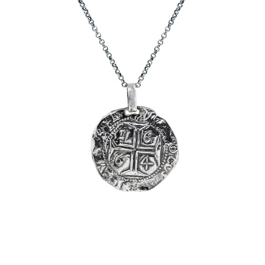 Necklace Cruzado Coin in Silver 