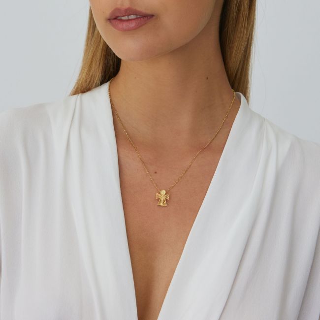 Necklace Guardian Angel in Gold Plated Silver