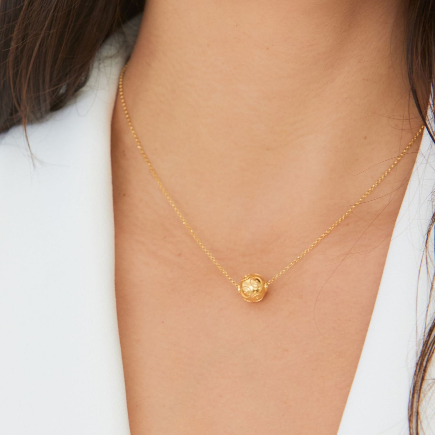 Necklace Viana's Conta in Gold Plated Silver Necklace Viana's Conta in Gold Plated Silver