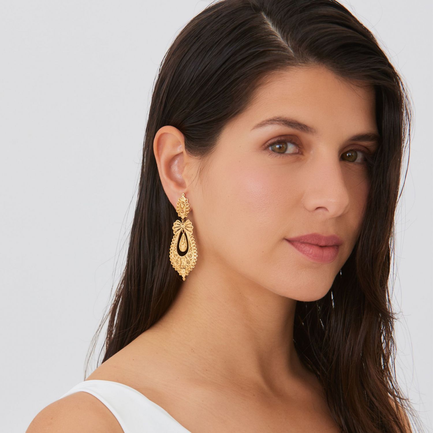Princess Earrings Icon in Gold Plated Silver Princess Earrings Icon in Gold Plated Silver