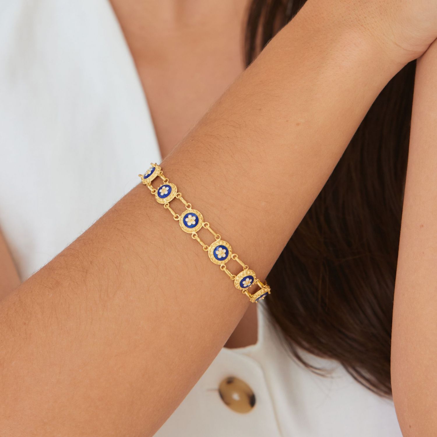 Pulseira Caramujos em Prata Dourada Pulseira Caramujos em Prata Dourada