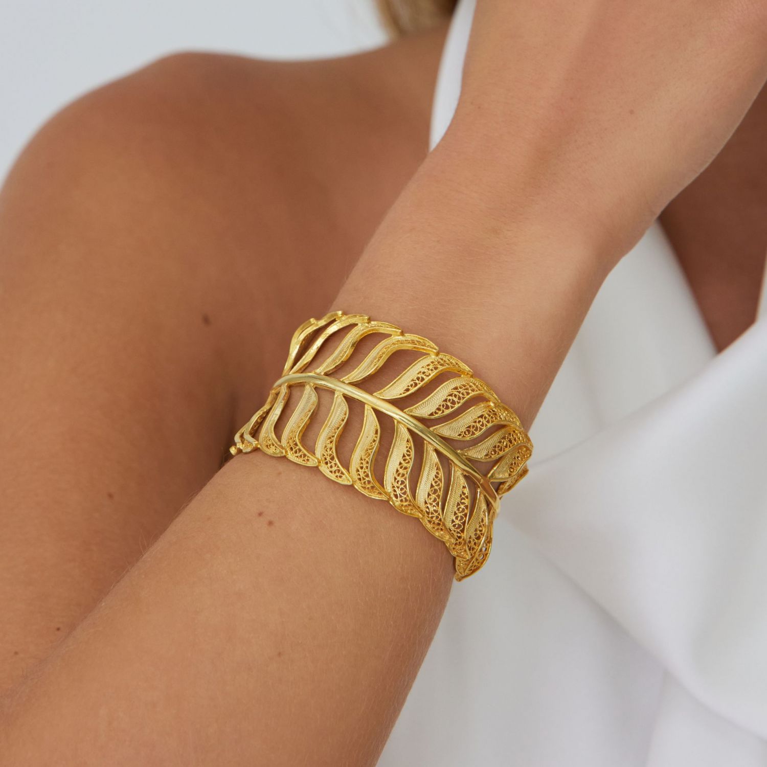 Bracelet Palm Tree in Gold Plated Silver Bracelet Palm Tree in Gold Plated Silver