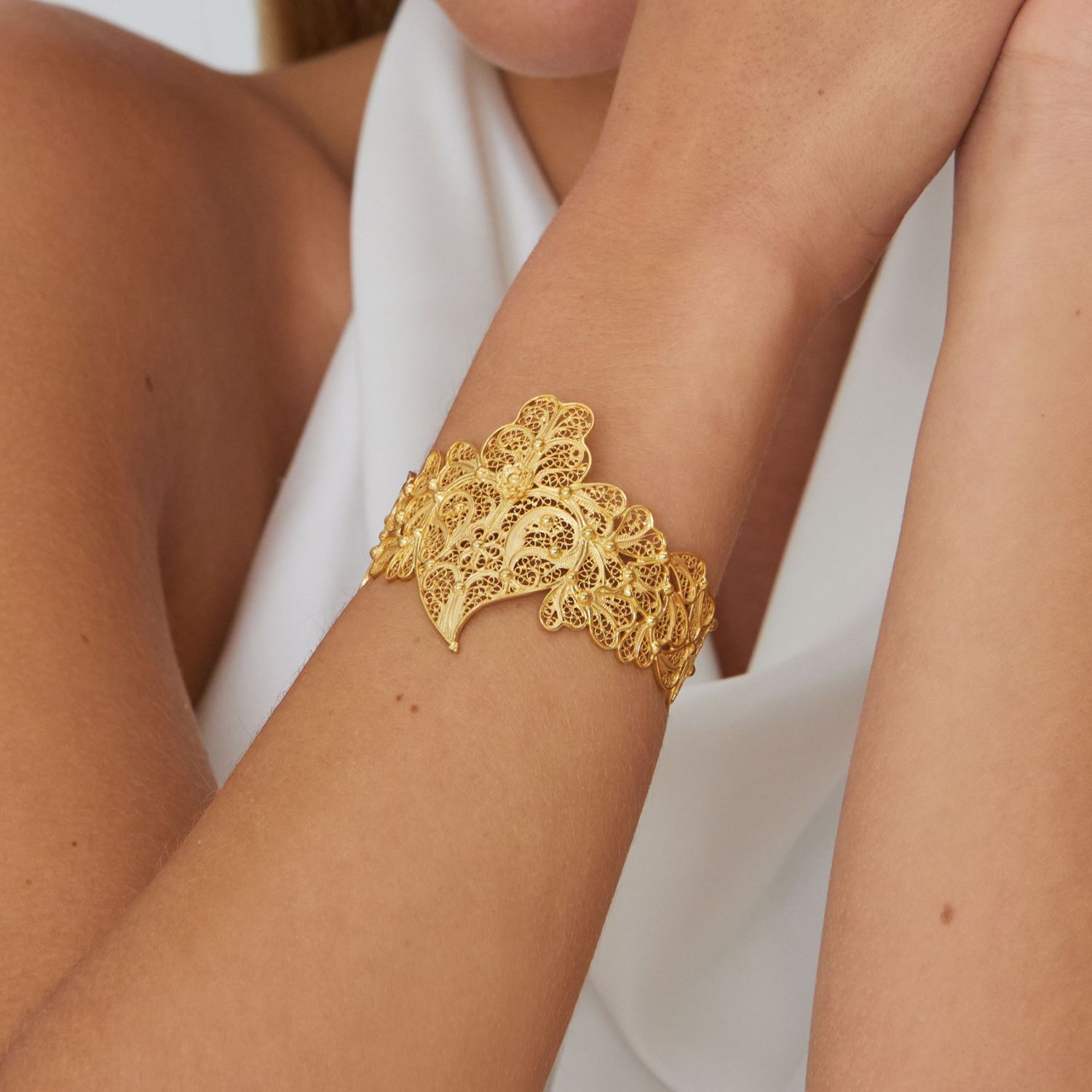 Bracelet Heart of Viana XL in Gold Plated Silver Bracelet Heart of Viana XL in Gold Plated Silver