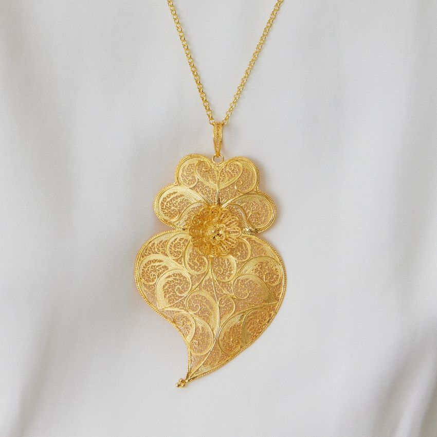 Necklace Heart of Viana XL in Gold Plated Silver 