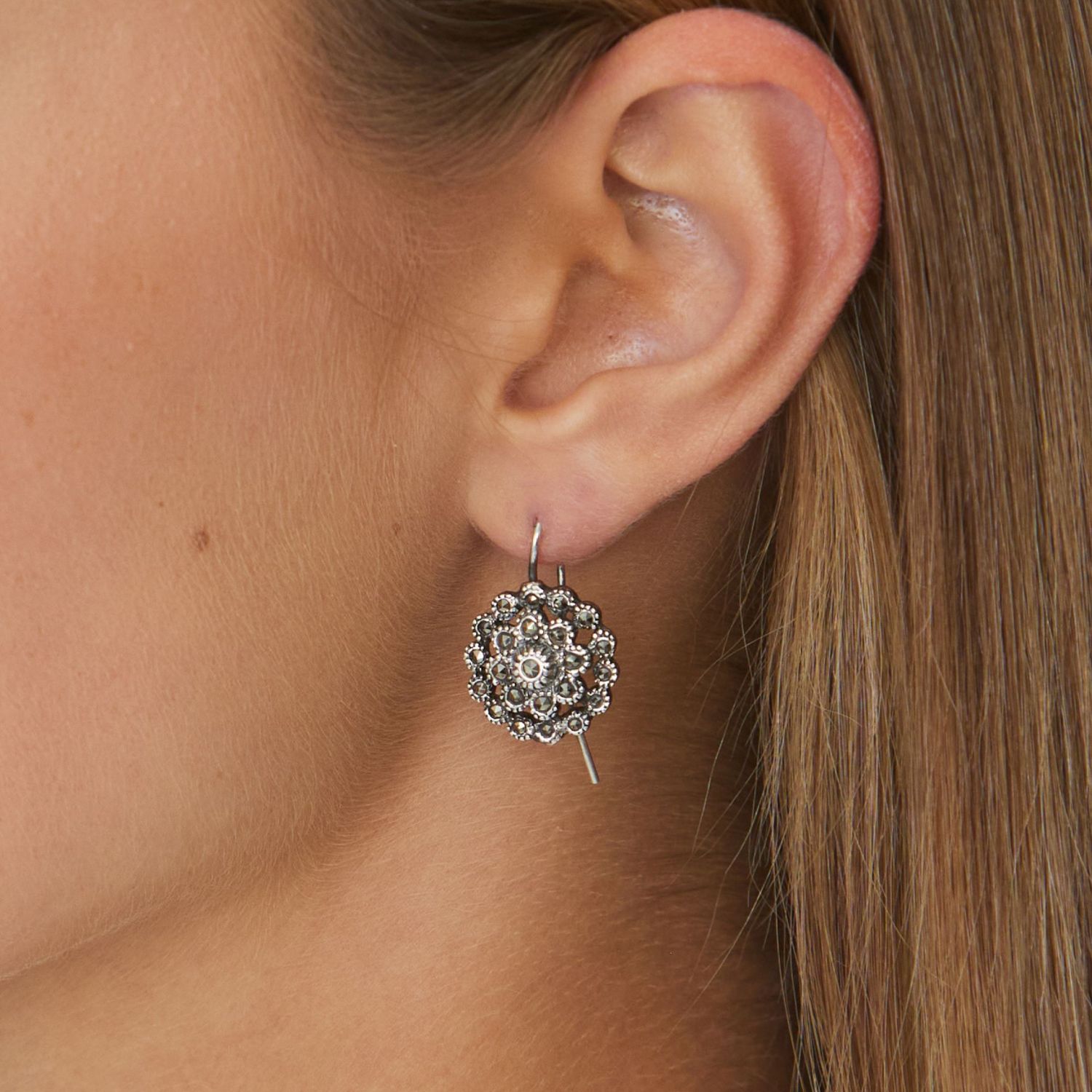 Set Pinecone Marcasites in Silver 