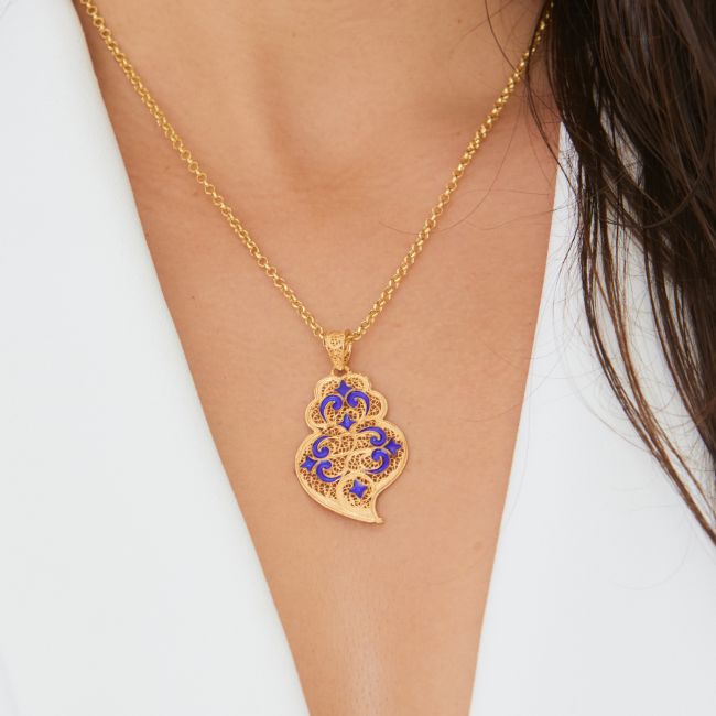 Necklace Heart of Viana Azulejo in Silver 