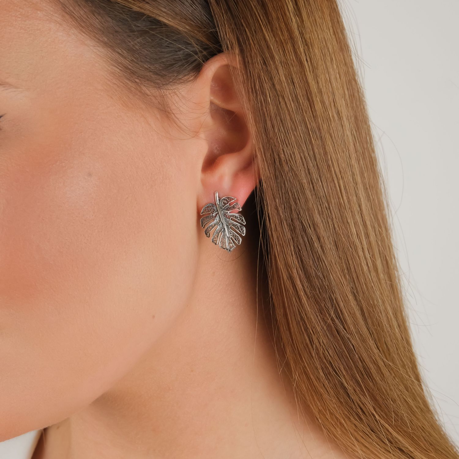 Earrings Monstera in Silver Earrings Monstera in Silver