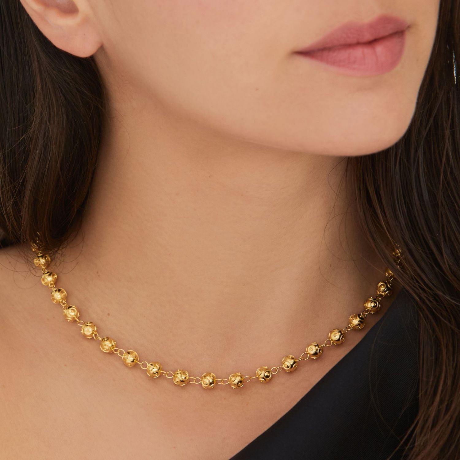 Colar Contas de Viana em Ouro 19,2Kt Colar Contas de Viana em Ouro 19,2Kt